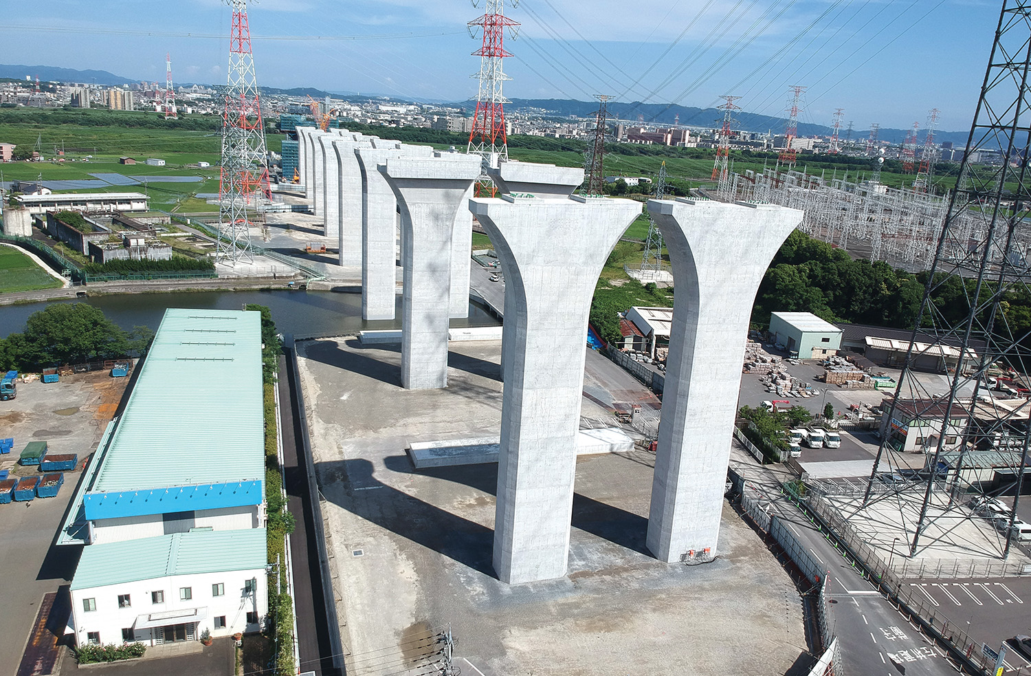 新名神高槻高架橋東〔下部工〕工事全景